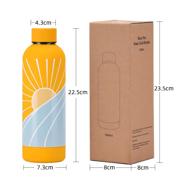 500ml Sports Thermos Cup For Camping Travel,Stainless Steel Vacuum Flasks,Drinkware,American Small Mouth Outdoor Water Bottle 3