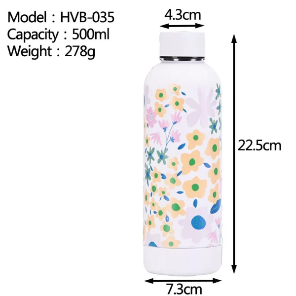 500ml Sports Thermos Cup For Camping Travel,Stainless Steel Vacuum Flasks,Drinkware,American Small Mouth Outdoor Water Bottle 4
