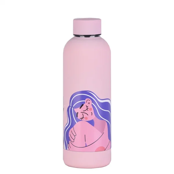 500ml Sports Thermos Cup For Camping Travel,Stainless Steel Vacuum Flasks,Drinkware,American Small Mouth Outdoor Water Bottle 6