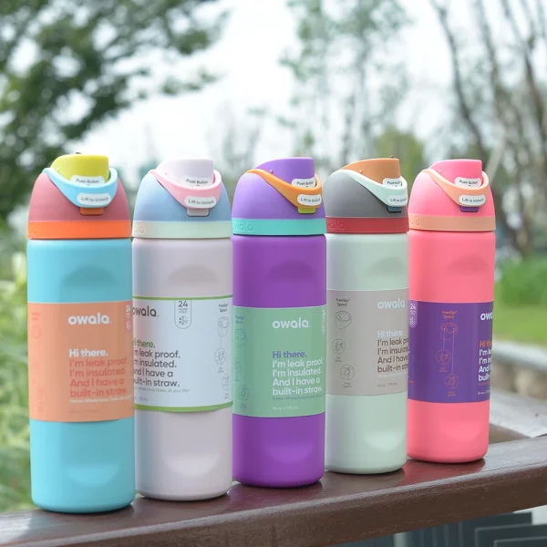 Owala Cup Vacuum Flasks & Thermoses Water Bottle Drinkware Thermo Tumbler Stainless Steel Thermal Mug Original Cold Hot Coffee 3