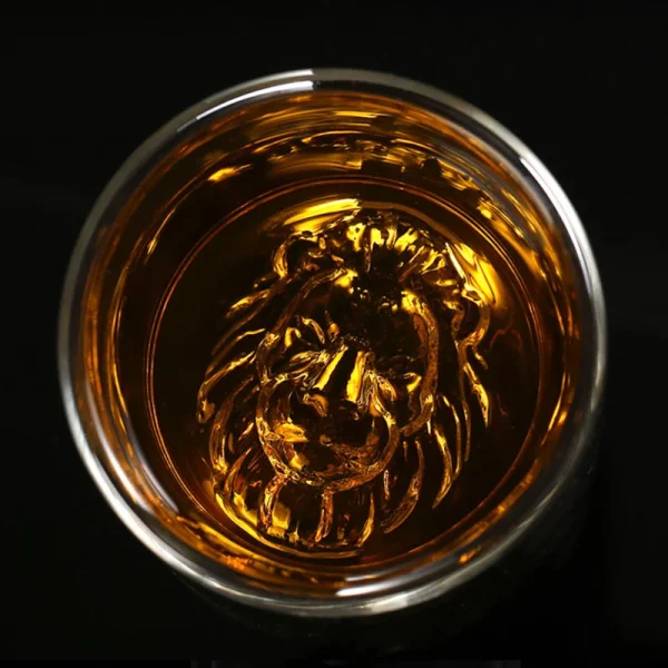 Mighty Male Lion Head Double Walled Whiskey Glass Creative Cocktail Cup Bar  Wine Glasses Tumbler Drinkware Beer Mugs Barware 2
