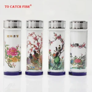 Creative ceramic color-changing Vacuum Flasks mug,Double liner tea cup fashionable Drinkware Chinese business Vacuum Flasks Cup 1