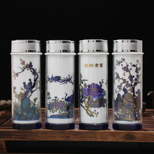 Creative ceramic color-changing Vacuum Flasks mug,Double liner tea cup fashionable Drinkware Chinese business Vacuum Flasks Cup 2