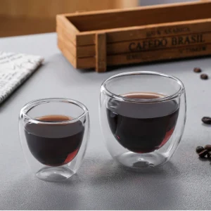 80ML/150ML 2-18PCS Double Wall Glass Kung Fu Tea Cup Transparent Coffee Milk Water Mug High Borosilicate Glass Drinkware Tea Set 1