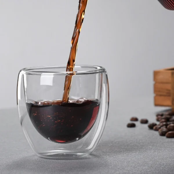 80ML/150ML 2-18PCS Double Wall Glass Kung Fu Tea Cup Transparent Coffee Milk Water Mug High Borosilicate Glass Drinkware Tea Set 6