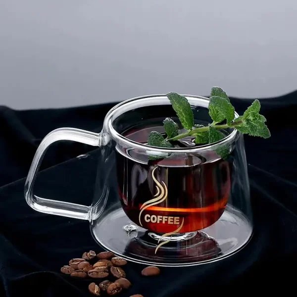 200ml Double Bottom Glass Coffee Cup Milk Whiskey Tea Beer Heat Resistant Cocktail Vodka Wine Mug Drinkware Tumbler Cups 6