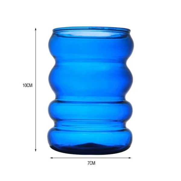 Creative Glass Cup Heat-resistant Tumbler Drinkware Tea Juice Milk Coffee Mug Home Water Glasses Ripple Mug 250ml 3
