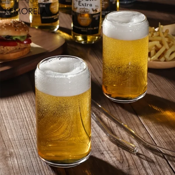 KEMORELA 1/4 Set Glass Cup With Lid and Without Cover Straw Transparent Bubble Tea Cup Glass Beer Can Milk Mocha Mug Drinkware 4