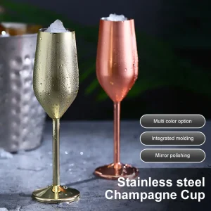 220ML Stainless Steel Wine Glass Creative Metal Wine Glass Red Wine Glass Champagne Cup for Bar Restaurant Whiskey Drinkware 1