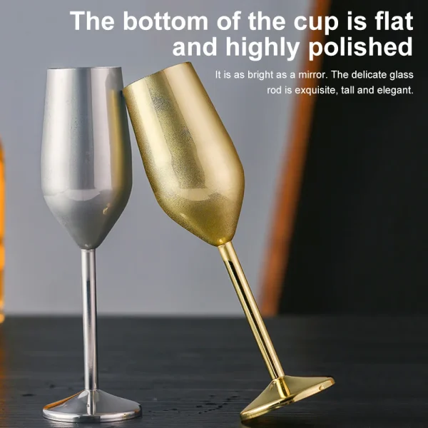 220ML Stainless Steel Wine Glass Creative Metal Wine Glass Red Wine Glass Champagne Cup for Bar Restaurant Whiskey Drinkware 3