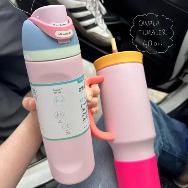 Owala Cup Vacuum Flasks & Thermoses Water Bottle Drinkware Thermo Tumbler Stainless Steel Thermal Mug Original Cold Hot Coffee 3