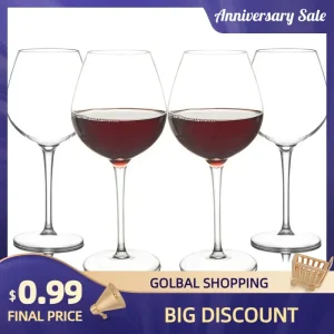 1PC Red Wine Glass Cup Goblet Plastic Transparent Unbreakable Wine Glass Cups 320/550/580ML For Bar Camping Party Drinkware 1