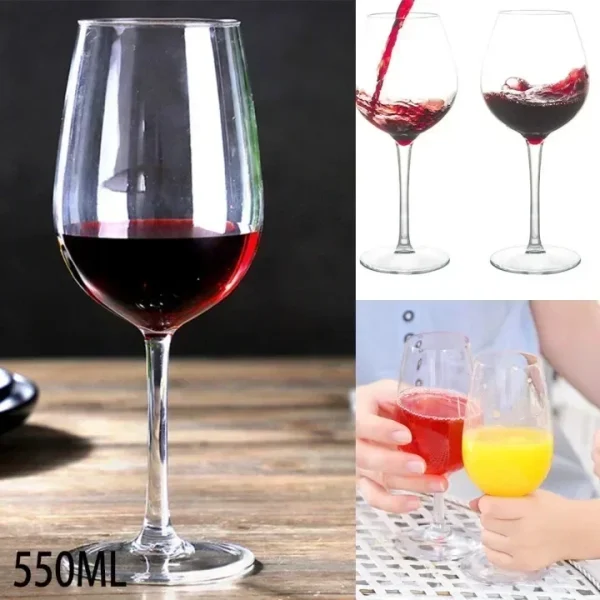 1PC Red Wine Glass Cup Goblet Plastic Transparent Unbreakable Wine Glass Cups 320/550/580ML For Bar Camping Party Drinkware 3