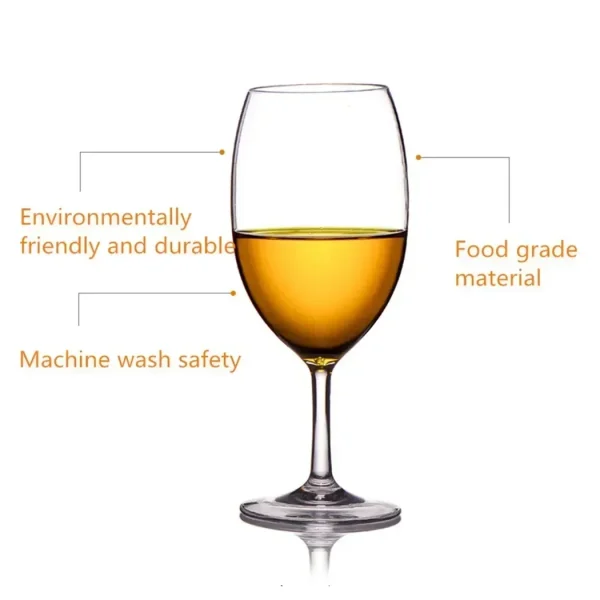 1PC Red Wine Glass Cup Goblet Plastic Transparent Unbreakable Wine Glass Cups 320/550/580ML For Bar Camping Party Drinkware 5