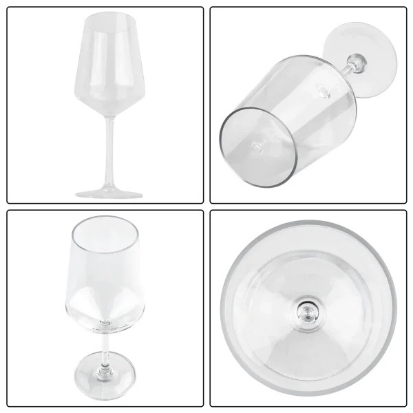 1PC Red Wine Glass Cup Goblet Plastic Transparent Unbreakable Wine Glass Cups 320/550/580ML For Bar Camping Party Drinkware 6