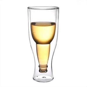 Wine Glass Mug Double Wall Mugs Beer Wine Glasses Insulated Transparent Glass Mugs Drinkware Water Cup Tea Cup 1