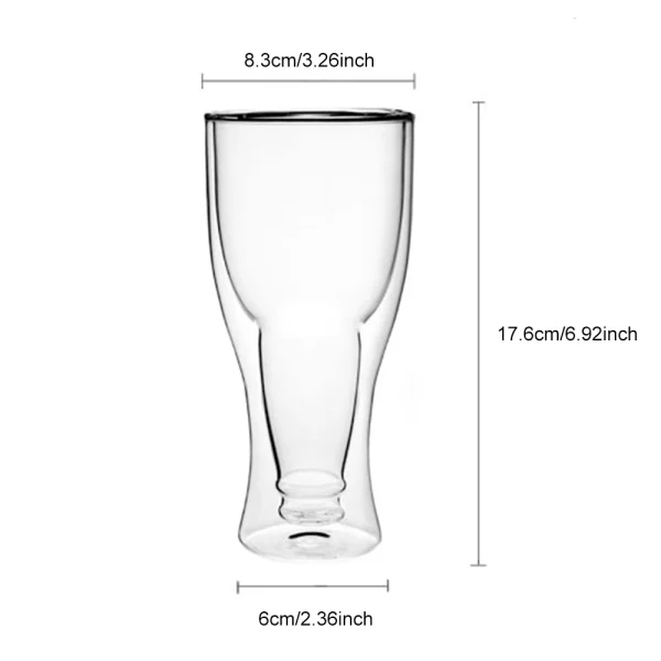 Wine Glass Mug Double Wall Mugs Beer Wine Glasses Insulated Transparent Glass Mugs Drinkware Water Cup Tea Cup 6