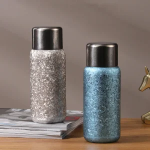 450/600ml Thermos Cup With Bounce Cap For Travel Car,Double-layer Pure Titanium Vacuum Flasks Drinkware,Portable Water Bottle 1