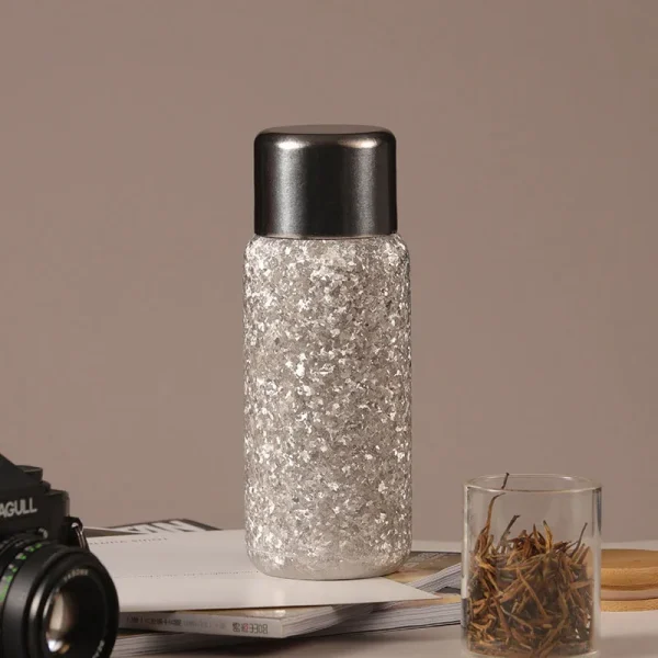 450/600ml Thermos Cup With Bounce Cap For Travel Car,Double-layer Pure Titanium Vacuum Flasks Drinkware,Portable Water Bottle 4