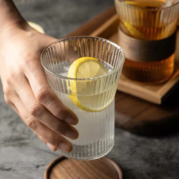 350ml Japanese Style Glass Coffee Mug with Walnut Wooden Sleeve - Heat Insulated Cup for Tea, Milk, Beer - Elegant Drinkware 2