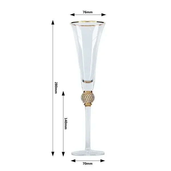2Pcs 200ml Phnom Penh Champagne Glasses Inlaid Diamond Wine Glass Weddeing Party Crystal Goblet Cocktail Glass Drinkware Gifts 1