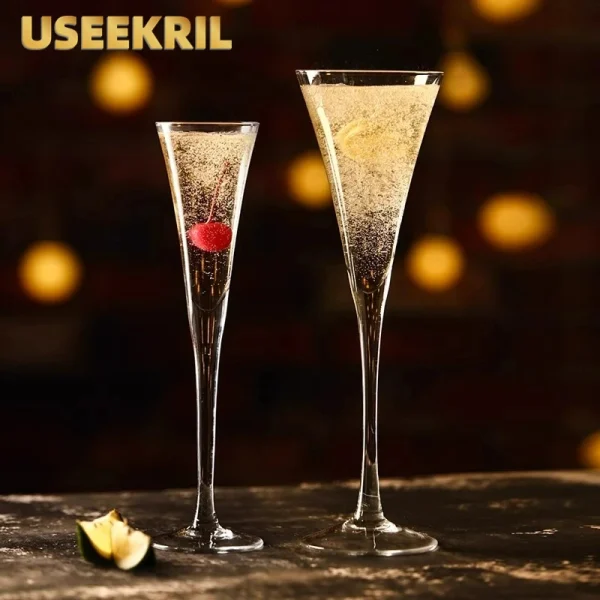 V-shaped Cocktail Glasses Cup Creative Champagne Glass Goblet Martini Glasses Sparkling Red Wine Glass Cup Drinkware Accessories 1
