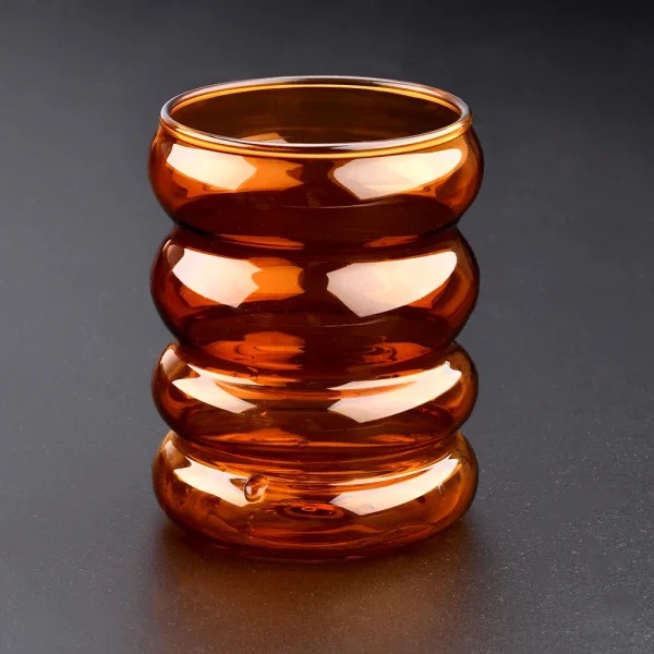 Creative Glass Cup Wave Shape Water Bottle Heat Resistant Juice Milk Coffee Milk Tea Mug Home Office Cafe Drinkware Gift 300ml 4