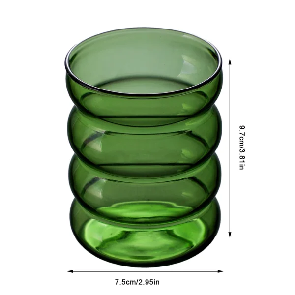 Creative Glass Cup Wave Shape Water Bottle Heat Resistant Juice Milk Coffee Milk Tea Mug Home Office Cafe Drinkware Gift 300ml 6