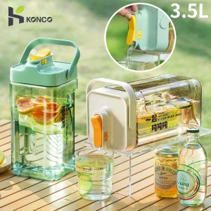 3.5L Water Kettle with Faucet Refrigerator Cold Water Bottle Fruit Drink Dispensers for Party Kitchen Drinkware Juice Container 1