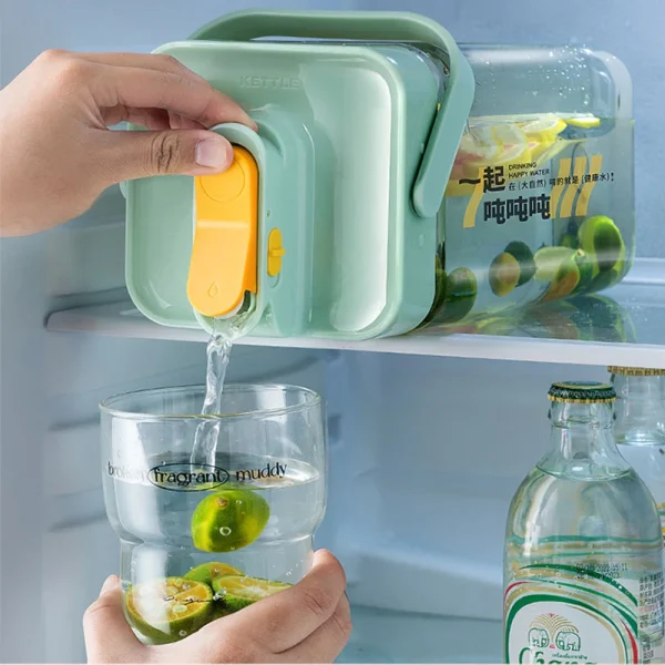3.5L Water Kettle with Faucet Refrigerator Cold Water Bottle Fruit Drink Dispensers for Party Kitchen Drinkware Juice Container 2