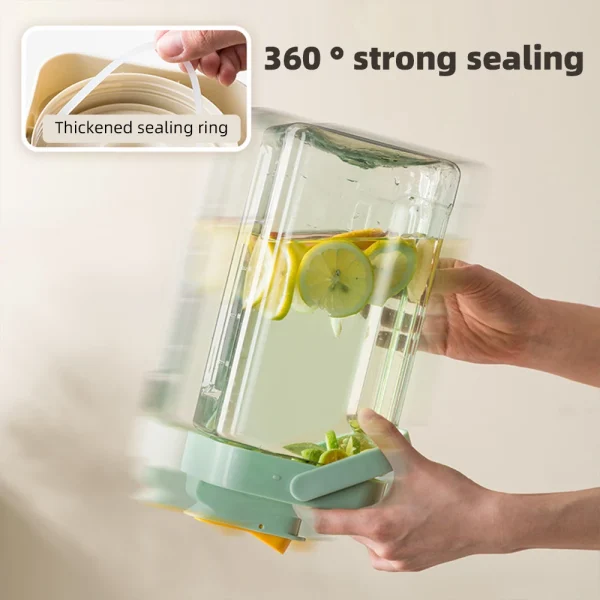 3.5L Water Kettle with Faucet Refrigerator Cold Water Bottle Fruit Drink Dispensers for Party Kitchen Drinkware Juice Container 3