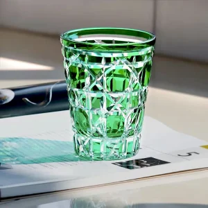 Colored Edo Kiriko Handmade Glasses High Quality Hand Cut To Clear Crystal Drinkware Whiskey Cup Wine Glass 1PC 1