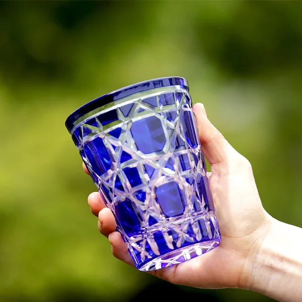 Colored Edo Kiriko Handmade Glasses High Quality Hand Cut To Clear Crystal Drinkware Whiskey Cup Wine Glass 1PC 6