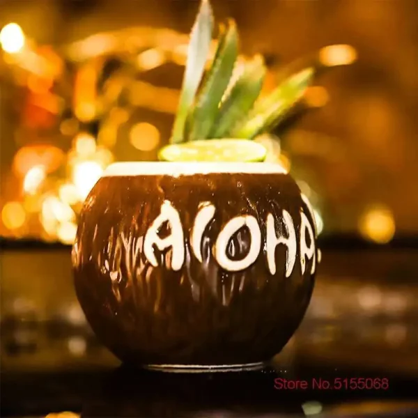 Coconut TIKI Mug Hawaiian Bar Decor Drinkware Ceramic Cocktail Glass Tropic Amorous Feelings Beach Party Mug Cup Beer Steins 2