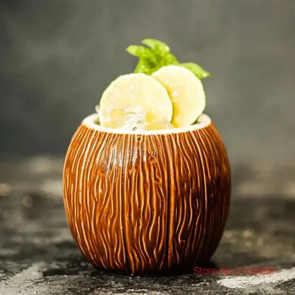 Coconut TIKI Mug Hawaiian Bar Decor Drinkware Ceramic Cocktail Glass Tropic Amorous Feelings Beach Party Mug Cup Beer Steins 3