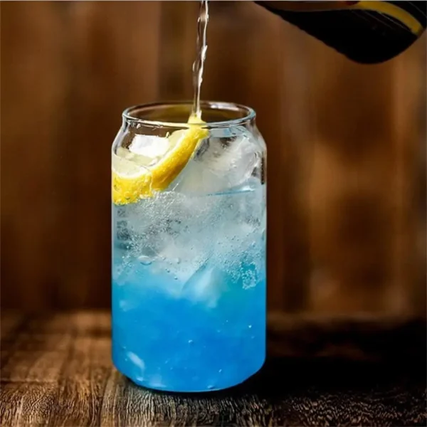 350/550ml Creative Glass Cup Can Shape Tea Juice Milk Coffee Mug Wine Glass Drink Cup High Borosilicate Glass Durable Drinkware 1