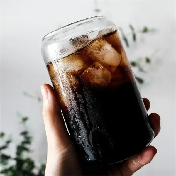350/550ml Creative Glass Cup Can Shape Tea Juice Milk Coffee Mug Wine Glass Drink Cup High Borosilicate Glass Durable Drinkware 3