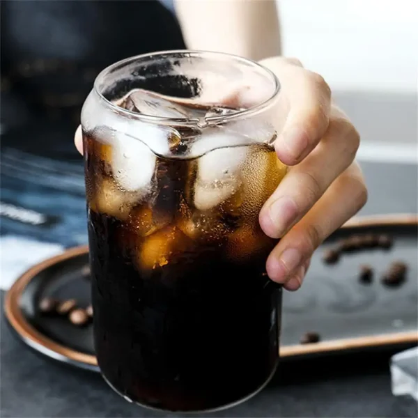 350/550ml Creative Glass Cup Can Shape Tea Juice Milk Coffee Mug Wine Glass Drink Cup High Borosilicate Glass Durable Drinkware 5