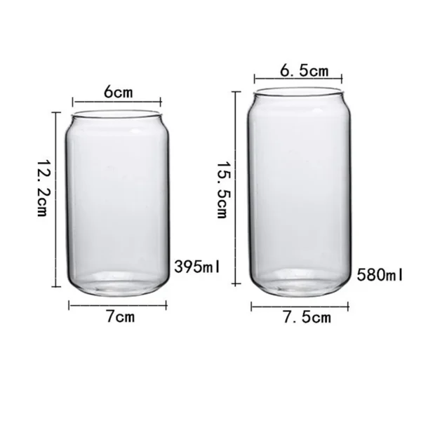 350/550ml Creative Glass Cup Can Shape Tea Juice Milk Coffee Mug Wine Glass Drink Cup High Borosilicate Glass Durable Drinkware 6