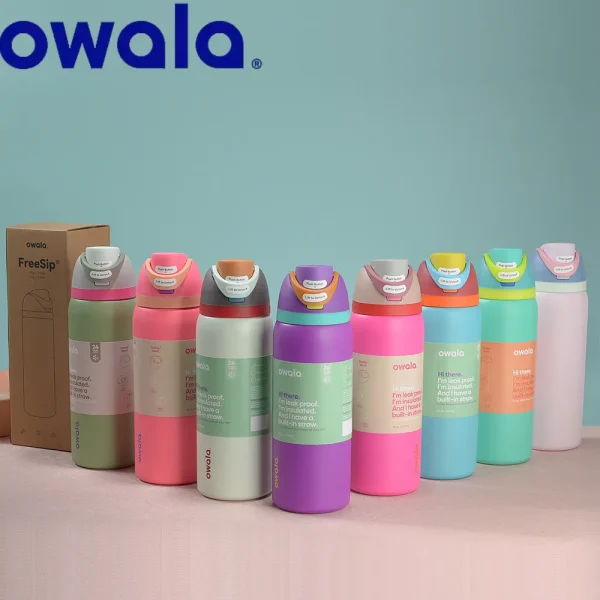 Owala Cup Vacuum Flasks & Thermoses Water Bottle Drinkware Thermo Tumbler Stainless Steel Thermal Mug Original Cold Hot Coffee 6