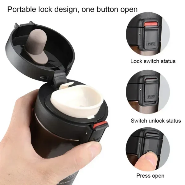 Thermal Mug Double Wall 304 Stainless Steel Coffee Cup Tea Vacuum Flask Thermos Water Bottle Leak-proof Thermos Mug Coffee 3