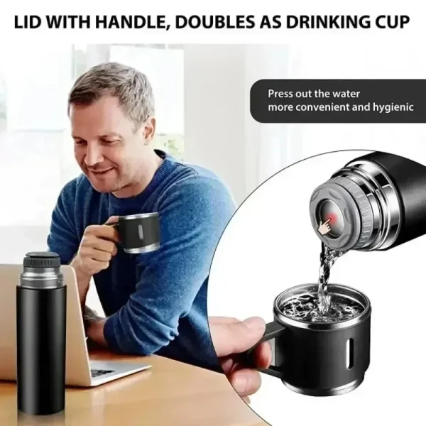304 Stainless Steel Vacuum Insulated Office Business Style Coffee Mug Thermos Bottle Portable Flask kettle Bottle 500ML 2
