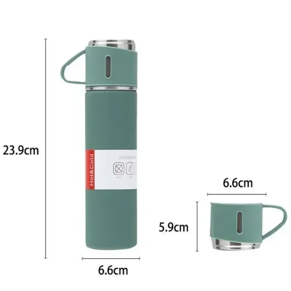 Outdoor 500ML Stainless Steel Vacuum Flask Gift Set Hot Water Thermal Insulation Couple Cup Office Business Style Thermos Bottle 5