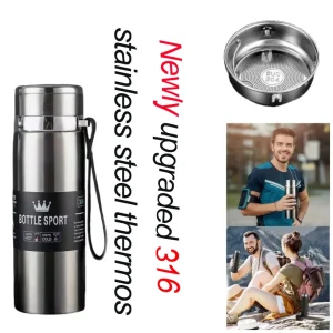 Water cup 316 stainless steel thermos cup large capacity men's thermos cup women's outdoor sports portable car tea kettle 1
