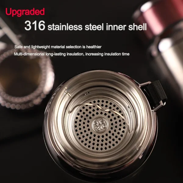 Water cup 316 stainless steel thermos cup large capacity men's thermos cup women's outdoor sports portable car tea kettle 3