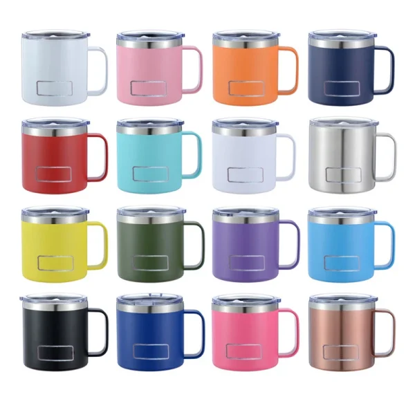 14oz Coffee Mug With Handle Yetys Tumbler Stainless Steel Vacuum Insulated Thermal Beer Cup Travel Thermos with Leakproof Lid 2