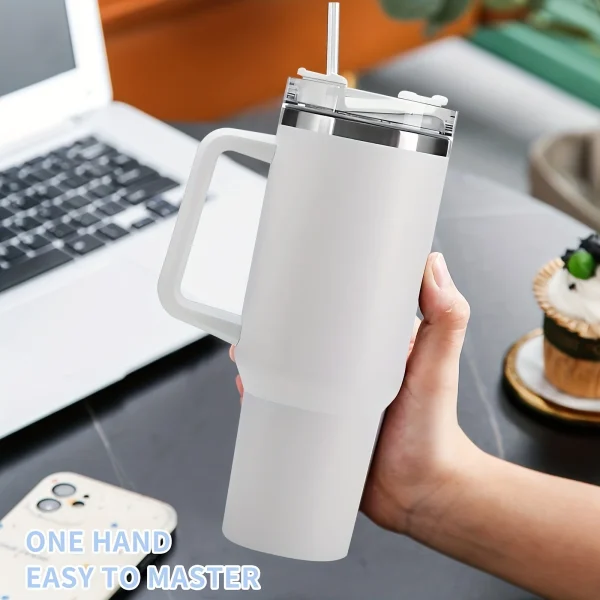 40oz Tumbler Vacuum Insulated Thermos Custom Travel Cup Stainless Steel Water Bottle Coffee Mugs With Handle Outdoor Drinkware 1
