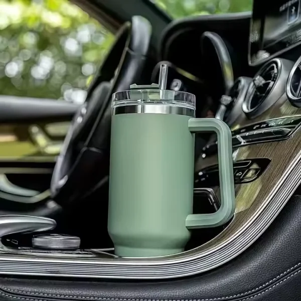 40oz Tumbler Vacuum Insulated Thermos Custom Travel Cup Stainless Steel Water Bottle Coffee Mugs With Handle Outdoor Drinkware 2