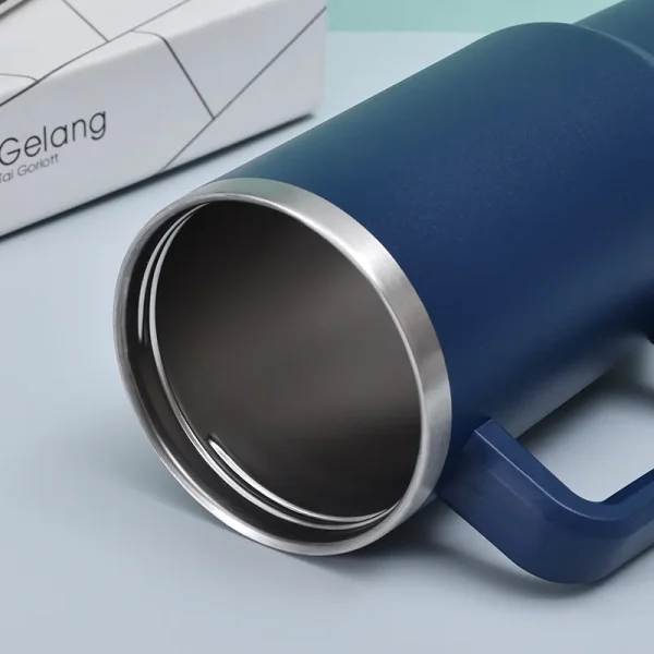 40oz Tumbler Vacuum Insulated Thermos Custom Travel Cup Stainless Steel Water Bottle Coffee Mugs With Handle Outdoor Drinkware 5