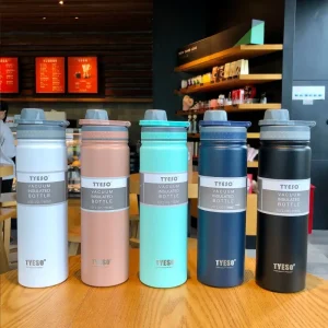 Tyeso 530ML 750ML Thermal Water Bottle Stainless Steel Coffee Mug Vacuum Flask Insulated Sport Travel Thermos Cup for GYM 18oz 1